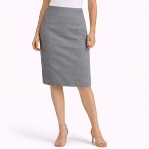Theory Gingham Pencil Skirt Black White 4